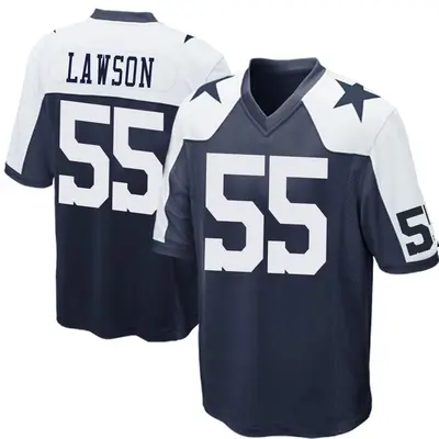 Men's Game Carl Lawson Dallas Cowboys Navy Blue Throwback Jersey