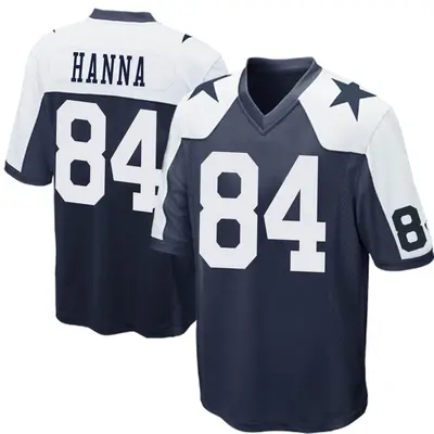 Men's Game James Hanna Dallas Cowboys Navy Blue Throwback Jersey