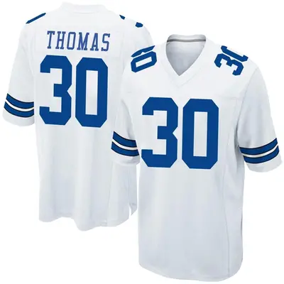 Men's Game Juanyeh Thomas Dallas Cowboys White Jersey