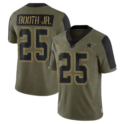 Men's Limited Andrew Booth Jr. Dallas Cowboys Olive 2021 Salute To Service Jersey