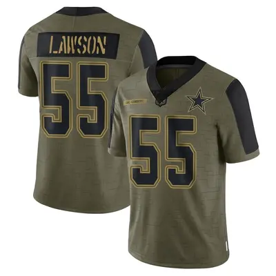 Men's Limited Carl Lawson Dallas Cowboys Olive 2021 Salute To Service Jersey