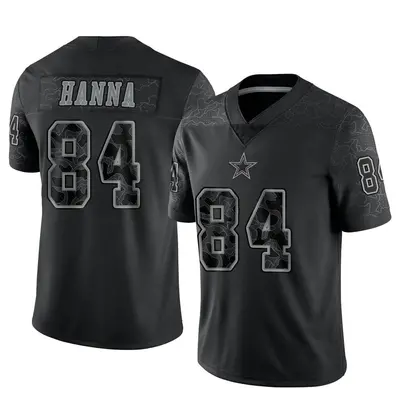 Men's Limited James Hanna Dallas Cowboys Black Reflective Jersey