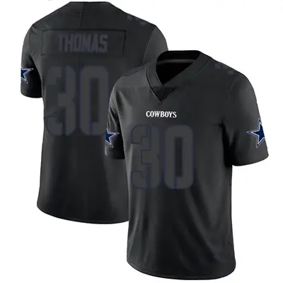 Men's Limited Juanyeh Thomas Dallas Cowboys Black Impact Jersey