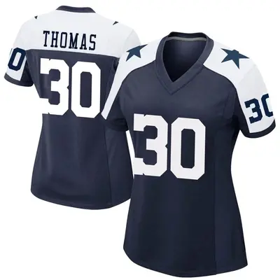 Women's Game Juanyeh Thomas Dallas Cowboys Navy Alternate Jersey