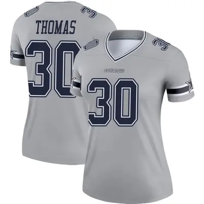 Women's Legend Juanyeh Thomas Dallas Cowboys Gray Inverted Jersey