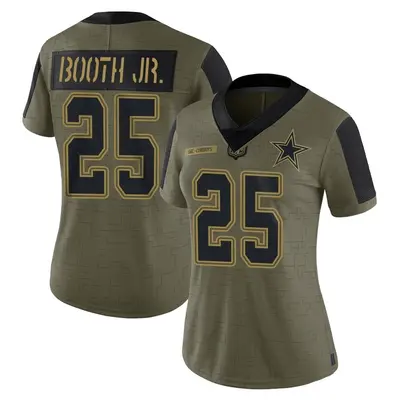 Women's Limited Andrew Booth Jr. Dallas Cowboys Olive 2021 Salute To Service Jersey