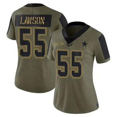 Women's Limited Carl Lawson Dallas Cowboys Olive 2021 Salute To Service Jersey