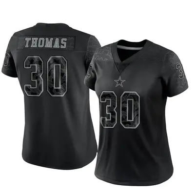 Women's Limited Juanyeh Thomas Dallas Cowboys Black Reflective Jersey