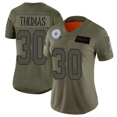 Women's Limited Juanyeh Thomas Dallas Cowboys Camo 2019 Salute to Service Jersey