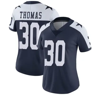 Women's Limited Juanyeh Thomas Dallas Cowboys Navy Alternate Vapor Untouchable Jersey