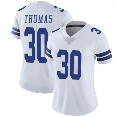 Women's Limited Juanyeh Thomas Dallas Cowboys White Vapor Untouchable Jersey