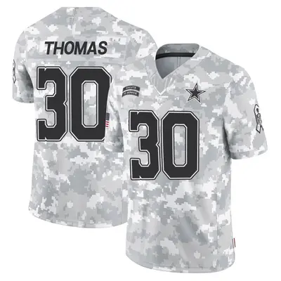 Youth Limited Juanyeh Thomas Dallas Cowboys Arctic Camo 2024 Salute to Service Jersey