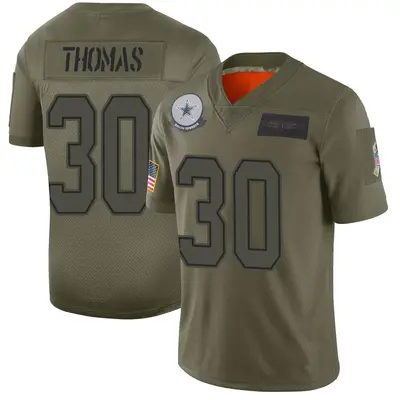 Youth Limited Juanyeh Thomas Dallas Cowboys Camo 2019 Salute to Service Jersey