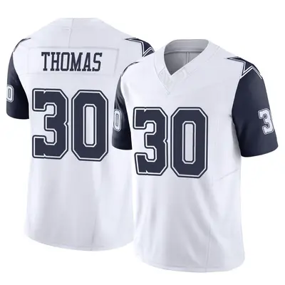 Youth Limited Juanyeh Thomas Dallas Cowboys White 2nd Alternate Vapor F.U.S.E. Jersey